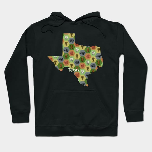 Texas State Map Board Games Hoodie by adamkenney